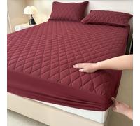 LDLCYCN ,Rojo,150 * 190cm, Impermeable Cubierta Protectora De Colchón Hoja Montada Cubierta De Cama