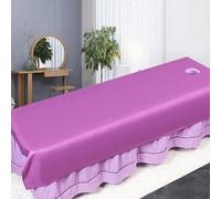 LDLCYCN Sábana Impermeable Para Camilla De Masaje Con Orificio Para La Cara Cubierta De Cama De Spa A Prueba De Aceite Sábana De Pestañas Para Mesa De Salón Cosmético Lavable,Púrpura,115cm*190cm