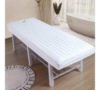 LDLCYCN Sábana Para Camilla De Masaje Con Banda Elástica Funda De Cama De Masaje Con Agujero Cubierta De Mesa De Spa Funda Para Sofá SPA Lavable Envoltura Integral Cuadrado,blanca,190 * 70cm(T)