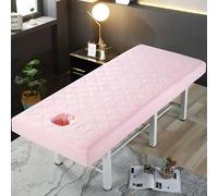 LDLCYCN Sábana Para Camilla De Masaje Con Orificio Funda Protectora Para Mesa De Spa Con Banda Elástica Envoltura Integral Funda De Repuesto Para Camilla De Masaje Lavable,Rosado,190x80cm(S)