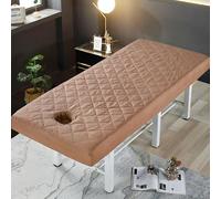LDLCYCN Sábana Para Camilla De Masaje Con Orificio Funda Protectora Para Mesa De Spa Con Banda Elástica Envoltura Integral Funda De Repuesto Para Camilla De Masaje Lavable,Marrón,190x70cm(R)