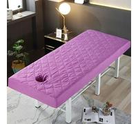 LDLCYCN Sábana Para Camilla De Masaje Con Orificio Funda Protectora Para Mesa De Spa Con Banda Elástica Envoltura Integral Funda De Repuesto Para Camilla De Masaje Lavable,Púrpura,185x70cm(R)
