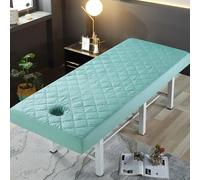 LDLCYCN Sábana Para Camilla De Masaje Con Orificio Funda Protectora Para Mesa De Spa Con Banda Elástica Envoltura Integral Funda De Repuesto Para Camilla De Masaje Lavable,Verde,180x60cm(S)
