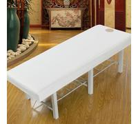LDLCYCN Sábana Para Cubrir Camilla De Masaje Con Banda Elástica Funda De Cama De Masaje Envolvente De 360° Para Salón De Belleza SPA Funda Protectora De Masaje Cuadrada,blanca,190 * 80cm