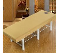 LDLCYCN Sábana Para Cubrir Camilla De Masaje Con Banda Elástica Funda De Cama De Masaje Envolvente De 360° Para Salón De Belleza SPA Funda Protectora De Masaje Cuadrada,Caqui,190 * 80cm