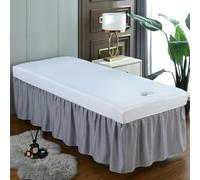 LDLCYCN Sábanas Impermeables Para Mesa De Masaje Para Spa Sábana Para Camilla De Masaje Con Orificio Para La Cara Mantel De Salón Con Cordón Elástico Cabeza Cuadrada,blanca,60 * 180cm(T)
