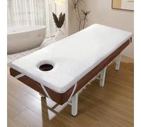 LDLCYCN Topper De Colchón De Cama De Masaje De Espuma Viscoelástica De Látex Cojín Antideslizante para Cama De Pestañas con Orificio Topper De Mesa De Masaje De SPA 4 Cm,Blanca,60 * 180cm(T)