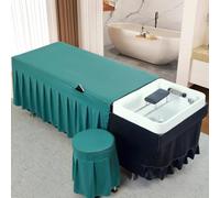 LDLCYCN Verde,150 * 68cm, Falda Corta De Mesa De Masaje Tapa De Cama De Champú Falda De Cama De Pestañas para Toda La Temporada Cubierta De Cama SPA Accesorios De Mesa De Masaje