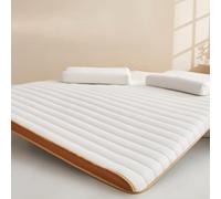 LDLCYCN Whiteb/6cm,150x190cm, Soporte De Colchón De Espuma De Memoria Almohadilla De Colchón Japonesa De Látex Engrosar 6Cm / 9Cm Esterilla para Dormir Tatami Mat para Camping Dormitorio