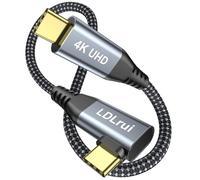 LDLrui Cable de monitor USB C, pantalla 4K 60Hz, ángulo recto de 1 pie, transferencia de datos de 20 Gbps, carga de 100 W, cable de video USB 3.2 Gen2x2 de 90 grados para MacBook Pro, iPhone 17/16