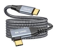 LDLrui Cable de monitor USB C, pantalla 4K 60Hz, ángulo recto de 6 pies, transferencia de datos de 20 Gbps, carga de 100 W, cable de video USB 3.2 Gen2x2 de 90 grados para MacBook Pro, iPhone 17/16