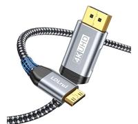 LDLrui Cable DisplayPort a Mini HDMI de 3.3 pies (nailon resistente a la flexión), soporta 4K @30Hz, 2K @120Hz Video UHD, para AMD, NVIDIA, KYY, ARZOPA, VILVA, MNN, monitor portátil