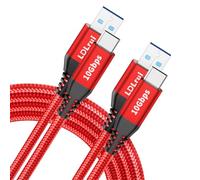 LDLrui Cable USB A a USB C de 10 Gbps, [6 pies, rojo], USB 3.2 Gen 2, cable de transferencia de datos súper rápido, QC 3.0 3.1 A, iPad Pro, Xbox Series X Controller