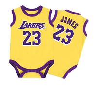 LDLXDR Baby Jersey Summer Warriors Lakers James Romper Camiseta sin Mangas de una Pieza sin Mangas,Yellow-1,80cm