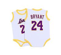 LDLXDR Camiseta de bebé Warriors Lakers James Romper sin Mangas Chaleco de una Pieza,White+Yellow-2,73CM