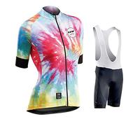 LDLXDR Maillots de Ciclismo para Mujer- Traje de Manga Corta, Protector Solar para Bicicleta de Carretera versión de Equipo Femenino, Absorbente, Transpirable,Multicolor-1,XS