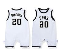 LDLXDR Uniforme de Baloncesto para bebé, número de Grupo, Chaleco sin Mangas, Mono de algodón James Lakers de 0-12 Meses,Black+White-2,59cm
