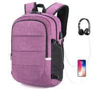 LDMYB - Mochila de viaje unisex de 36 a 55 L, mochila escolar grande con correa curvada para el hombro, mochila Oxford azul y negra para laptop de 15.6 pulgadas, bolsa A4 para trabajo, Purple, One