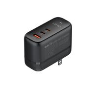 LDNIO Cargador USB C de 65 W, Adaptador de Corriente USB Tipo C GaN de 65 W, Adaptador de Enchufe de Viaje para UE, Reino Unido y EE. UU., Cable de