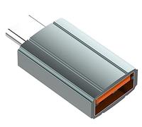 LDNIO LC140 Adaptador USB-A a USB-C, transmisión rápida de Datos, convertidor Universal Plug & Play con construcción de aleación de Aluminio, Color Gris