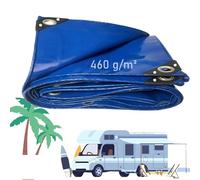 LDQBF Toldo Reforzado,1x44m 460g/m² PVC toldos Lona Impermeable Plegable para Exteriores,Lona Multiusos para Integridad de protección Azúl