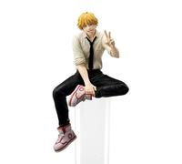 Ldruieu Chainsaw Man Figuras de Anime Posición Sentada Denji Figura 14 cm PVC Figuras de Acción Estatua Colectiva Estatua Escritorio Decoración Regalo para los fans del anime