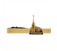 LDS Rexburg Idaho Temple - Barra de corbata de acero dorado - Clip de corbata - Regalo del sacerdocio, Misionero SUD - Clip de corbata