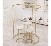 LDTTYRC Perchero semicircular para Ropa, Expositor de Suelo para Tienda de Ropa, Estante Central (Color: Dorado, tamaño: 4 Unidades)