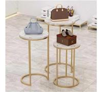 LDTTYRC Perchero semicircular para Ropa, Expositor de Suelo para Tienda de Ropa, Estante Central (Color: Dorado, tamaño: 3 expositores)