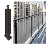 LDTTYRC Poste de barandilla de Vidrio Negro para terraza, balaustrada de Vidrio de Acero Inoxidable, para Cerca de Piscina/escalones/Color gris/100 cm/39,4 Pulgadas