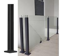 LDTTYRC Postes de barandilla de Vidrio Negro, Sistema de Postes de barandilla de Vidrio, para cercas de Piscinas/escalones/Color gris/100 cm/39,4 Pulgadas