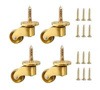 LDTTYRC Ruedas de latón Macizo, Ruedas para Muebles Antiguos Vintage de 22 mm, Ruedas universales de Estilo Tornillo de latón Pulido, Ruedas giratorias de 360°, para pies de Piano, sofás, mesas, CAM