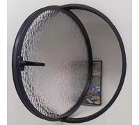 LDTTYRC Ventana Redonda empotrada para cobertizo, Ventana de Ojo de Buey giratoria de 360° con manijas, Ventanas de Vidrio Templado ventiladas giratorias para baño y Cocina, Color Negro, 2,50 cm/19,