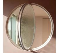 LDTTYRC Ventana Redonda empotrada para cobertizo, Ventana de Ojo de Buey giratoria de 360° con manijas, Ventanas de Vidrio Templado ventiladas giratorias para baño y Cocina, Blanco, 2,30 cm/11,8 pul