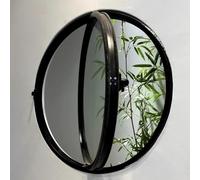 LDTTYRC Ventana Redonda empotrada para cobertizo, Ventana de Ojo de Buey giratoria de 360° con manijas, Ventanas de Vidrio Templado ventiladas giratorias para baño y Cocina, Color Negro, 3,30 cm/11,