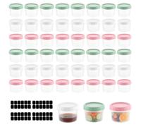 LDXDRU 12 tarros de 500 ml con tapa de rosca, tarros de mermelada Mason Jar, tarros de almacenamiento con tapa de rosca para mermelada, Overnight Oats, Meal Prep
