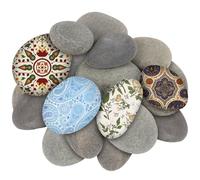 LDXDRU 20 piedras planas para pintar, 5 - 8 cm, planas, grandes, piedras para manualidades, piedras decorativas naturales, piedras de pintura, piedras de playa, guijarros para pintar mandala, jardín