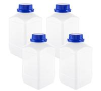 LDXDRU 4 botellas de boca ancha de 2000 ml con cierre de rosca, botella de plástico de boca ancha vacías para laboratorio, cocina o hobby