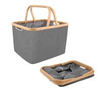 LDXDRU Cesto plegable para la ropa sucia de 40 l, con asa, de tela, para dormitorio, baño, viajes, 40 x 33 x 29 cm, color gris