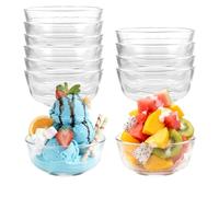 LDXDRU Juego de 12 mini cuencos de cristal, 325 ml, cuencos pequeños de cristal, cuencos de postre, ensaladera, entrantes de cristal para ingredientes de cocina, mermelada, salsas, tapas, buffet