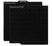 LDXDRU Placa de impresión 3D con textura 3D para Bambu LabX1 X1C X1E P1P P1S P2S A1 (carbono) + PEO (Diamond) Bambulab Build Plate 257 x 257 mm Placa de impresión 3D