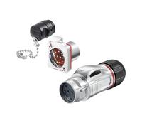 LDXMJZOT BD24 - Enchufe de aviación de metal de 10 núcleos, conector industrial IP68 de señal de alimentación de enchufe rápido (instalación inversa de brida metálica)