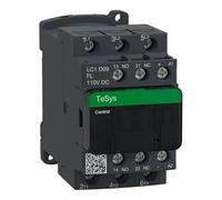 LDXMJZOT Contactor de CA tripolar TeSys Serie D, Bobina de CC, 9 A, 110 V CC, bajo Consumo de energía; LC1D09FL