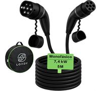 LDY Cable de Carga Tipo 2 7,4KW 5M 32A para Coche Eléctrico Monofásico Cable Tipo 2 a Tipo 2 EV/PHEV