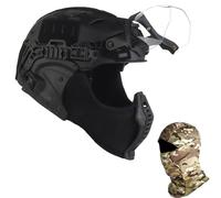 LDZDGD Casco de Juego con Protección Completa, Máscara y Orejeras, Carriles para Accesorios y Montaje Frontal, Ideal para Partidas Tácticas y Cosplay(BCP)