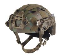LDZDGD Casco High Cut de Entrenamiento para Airsoft con Rieles Tipo ARC Alimentados, Caja de Batería, Doble Luz de Señal Lateral, Módulos de Luz para Riel(CP)
