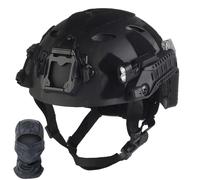 LDZDGD Kit de Casco High Cut Modular para Airsoft/Paintball, Rieles Laterales y Traseros, Batería, Luces de Señal, Forro Ventilado(BCP)