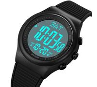 LDZDGD Reloj Digital para Hombre, Reloj Deportivo con Cronómetro, Alarma, Fecha, Luz de Fondo, Resistente al Agua 50M, Estilo Casual para Exterior(Black)
