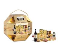 Le Cadeau - Cesta de regalo gourmet "Gran Selección", vino sangiovese, salami, pasta, salsas y especialidades italianas - Le Cadeau - Idea regalo Navidad elegante Made in Italy para parmiggiano