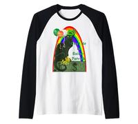 Le Chat Noir De La Diversión del Día De San Patricio Camiseta Manga Raglan